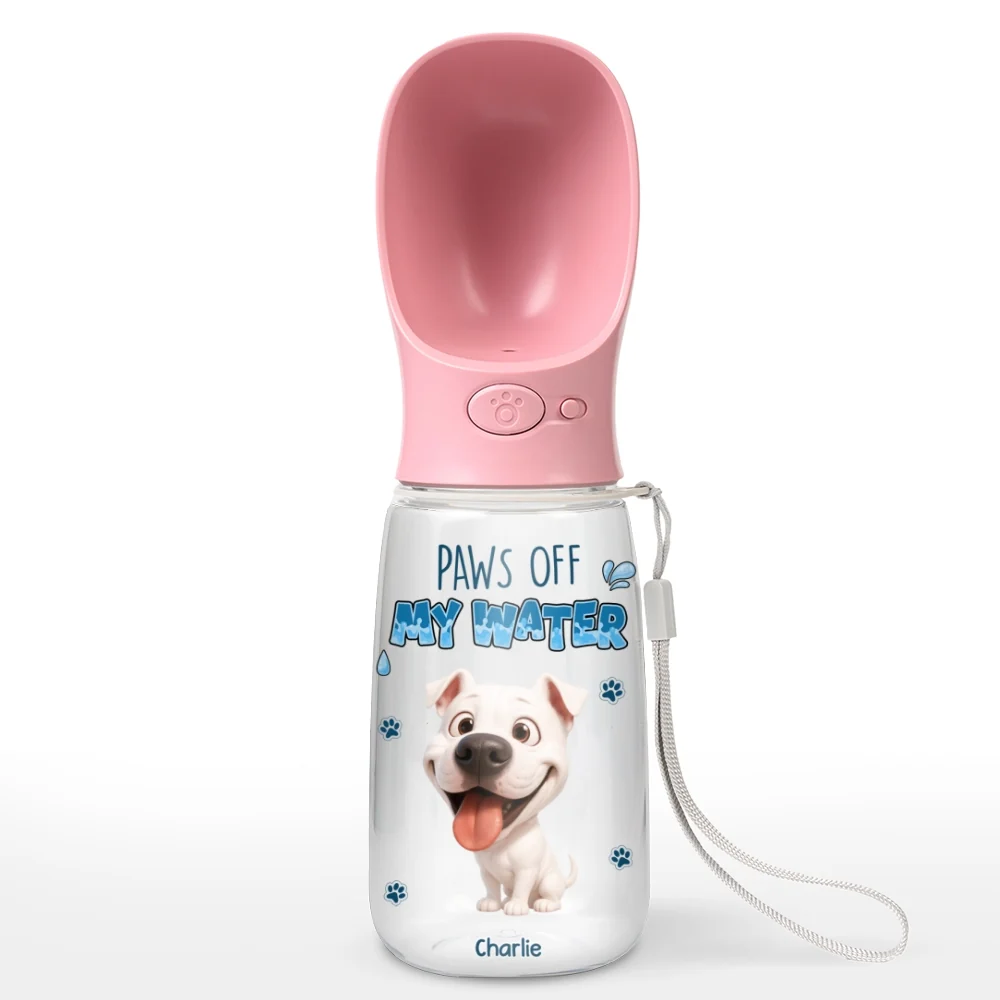 Paws Off My Water - Personalized Custom Pet Water Bottle With Drinking Feeder - Image 7
