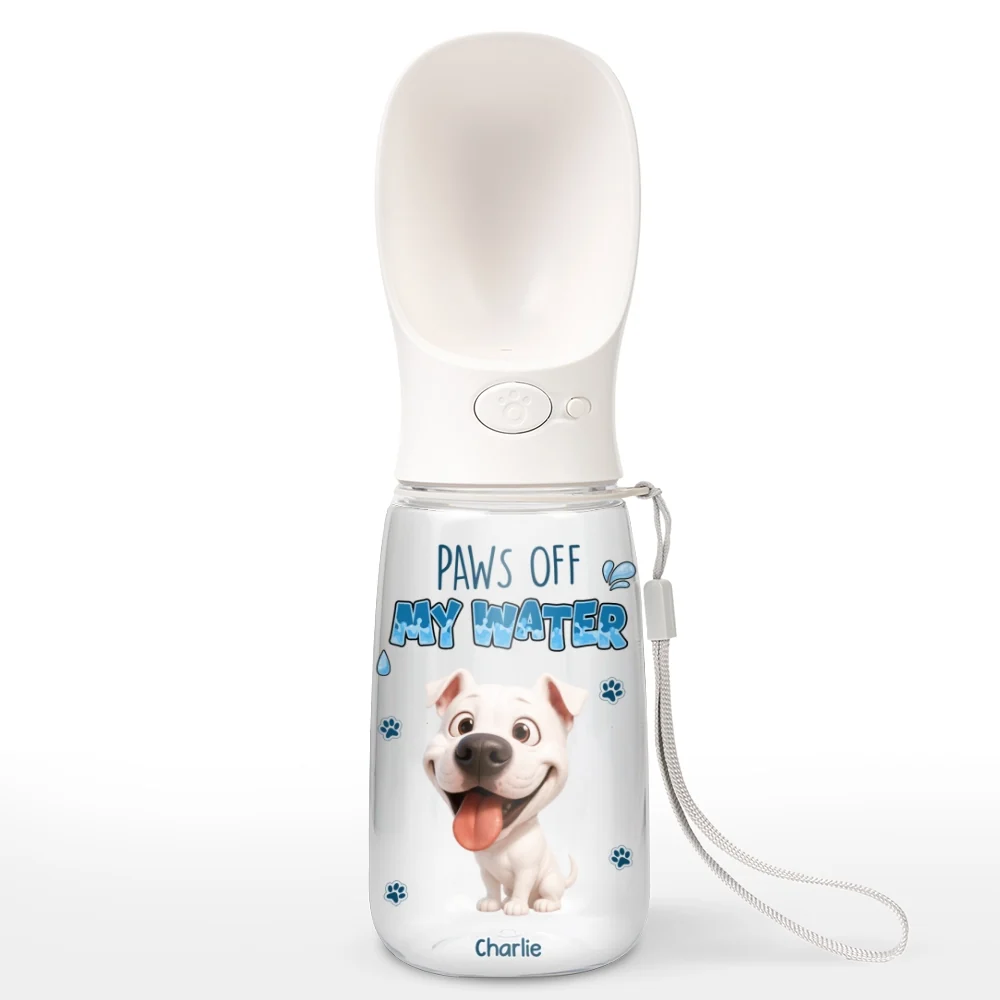 Paws Off My Water - Personalized Custom Pet Water Bottle With Drinking Feeder - Image 8