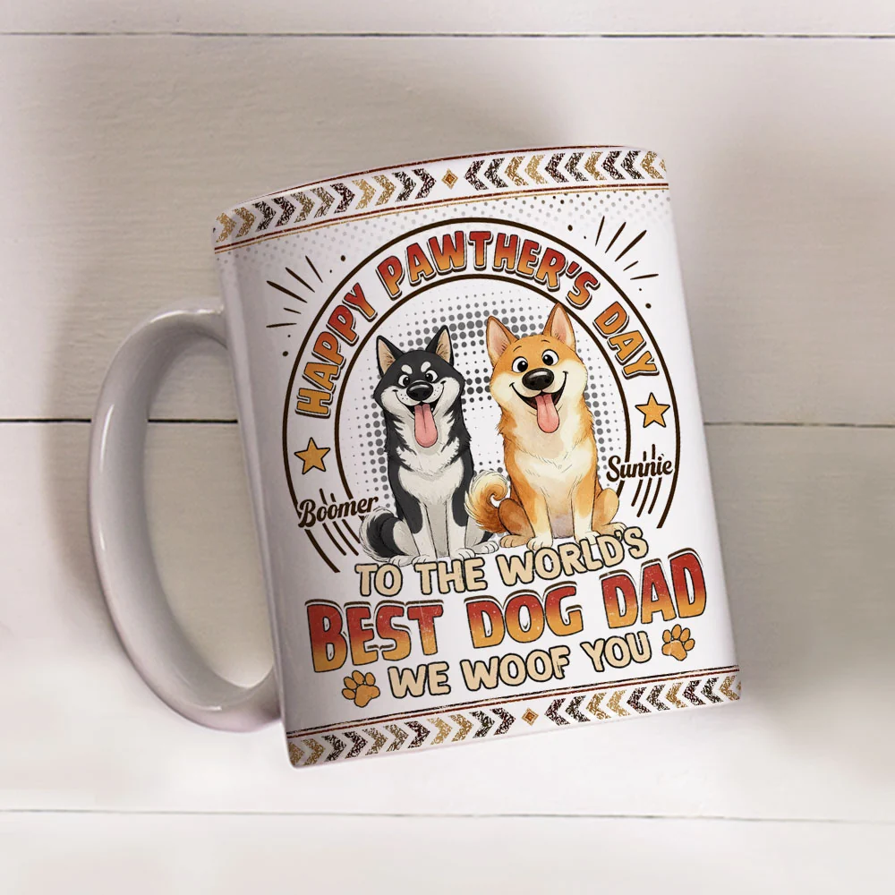 Pawther Day With Dog Dad - Personalized Custom Coffee Mug - Image 3