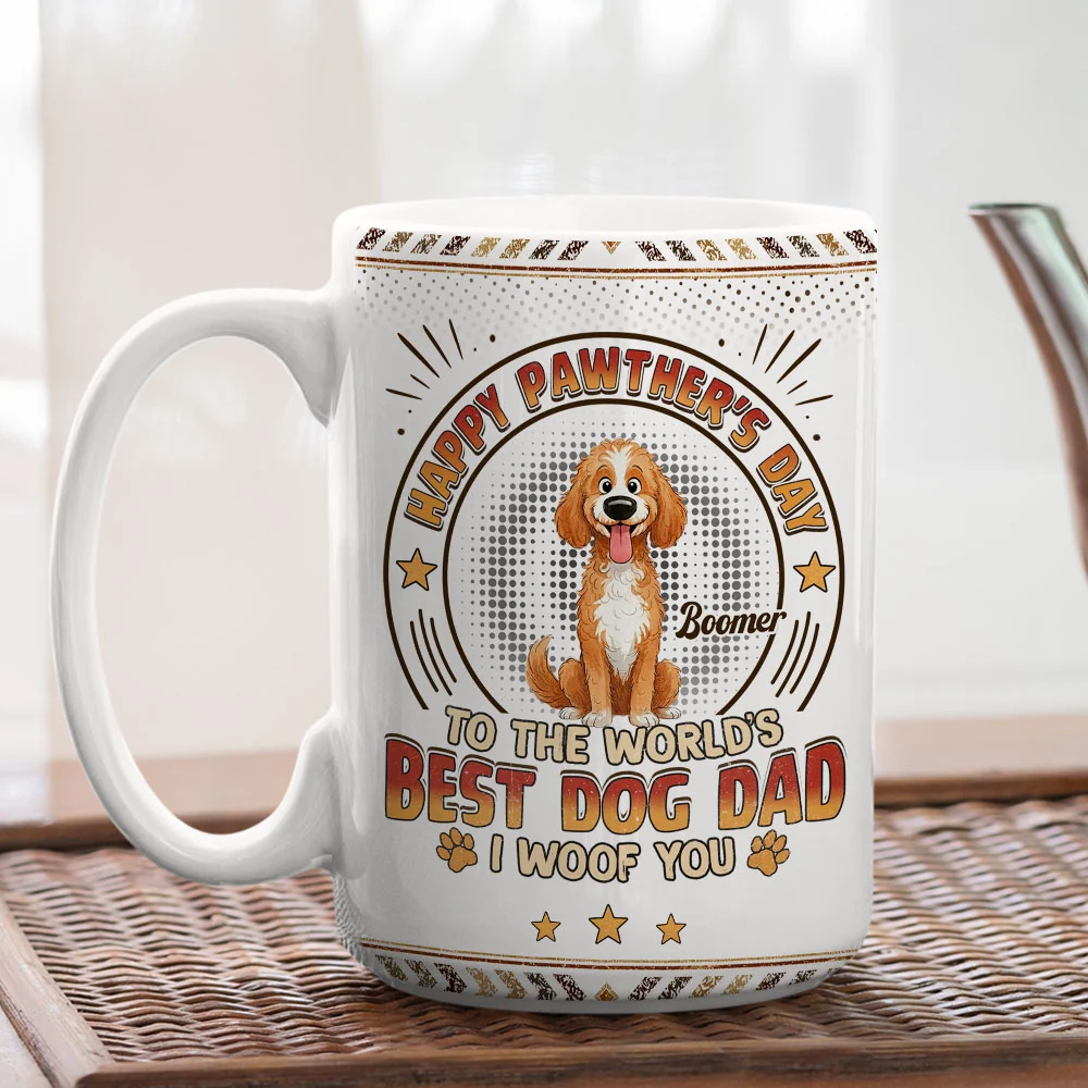 Pawther Day With Dog Dad - Personalized Custom Coffee Mug - Image 4