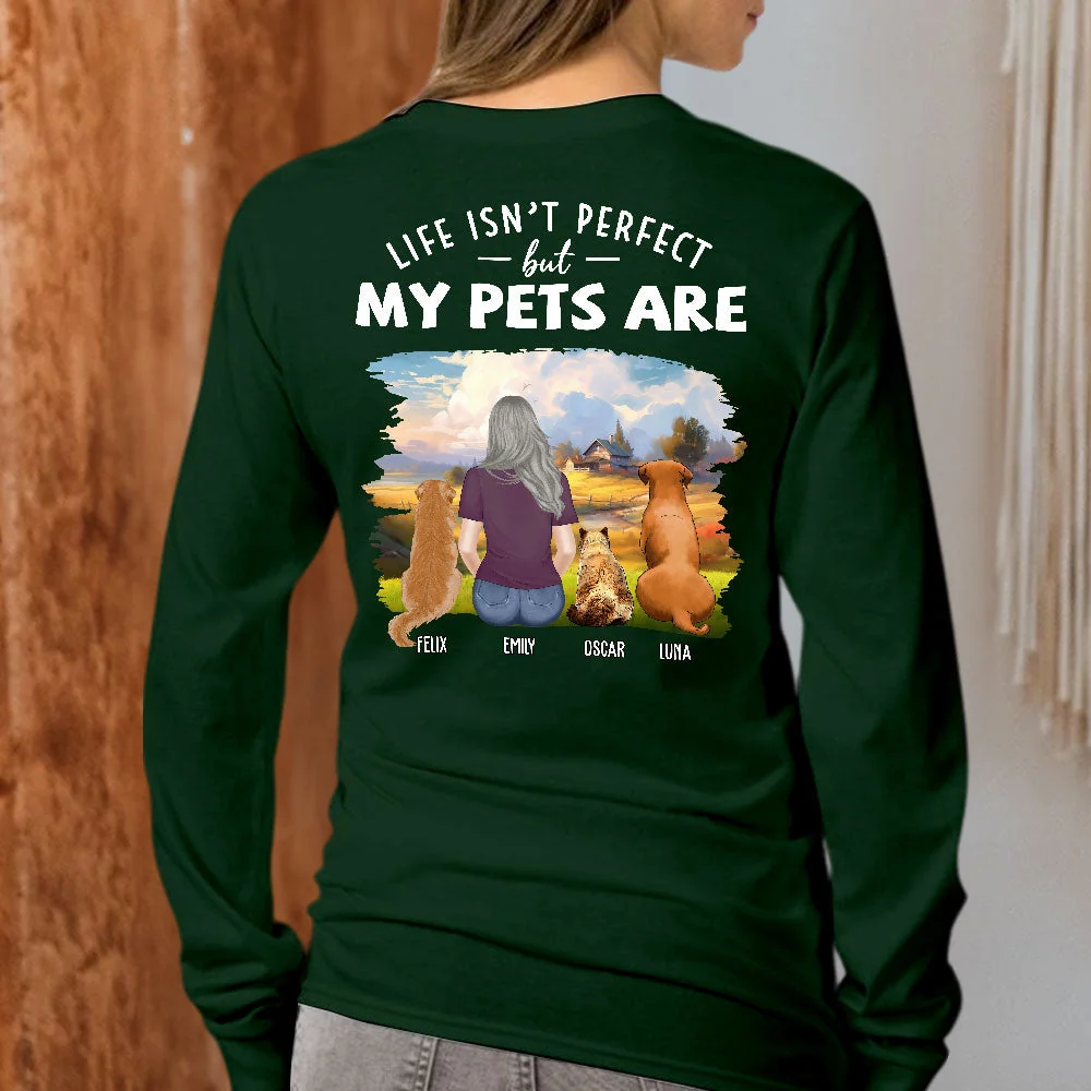 Perfect Dog Cat - Personalized Custom Long Sleeve T-shirt - Image 2