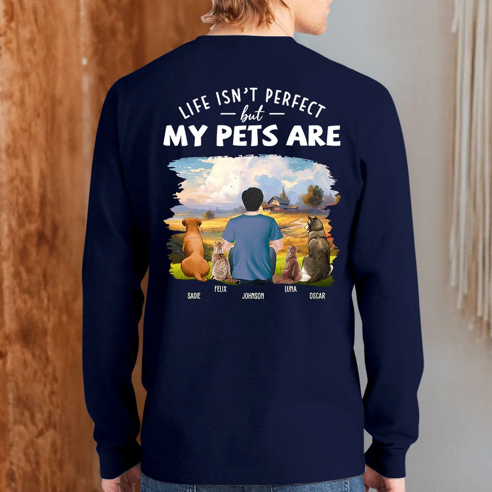 Perfect Dog Cat - Personalized Custom Long Sleeve T-shirt - Image 3