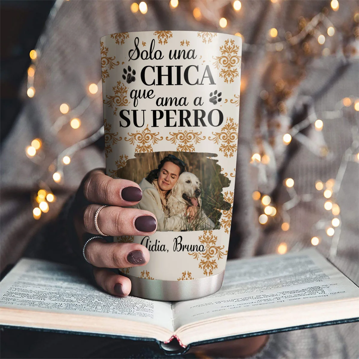 Perro Calabaza de Otoño Foto – Vaso Personalizado - Image 4