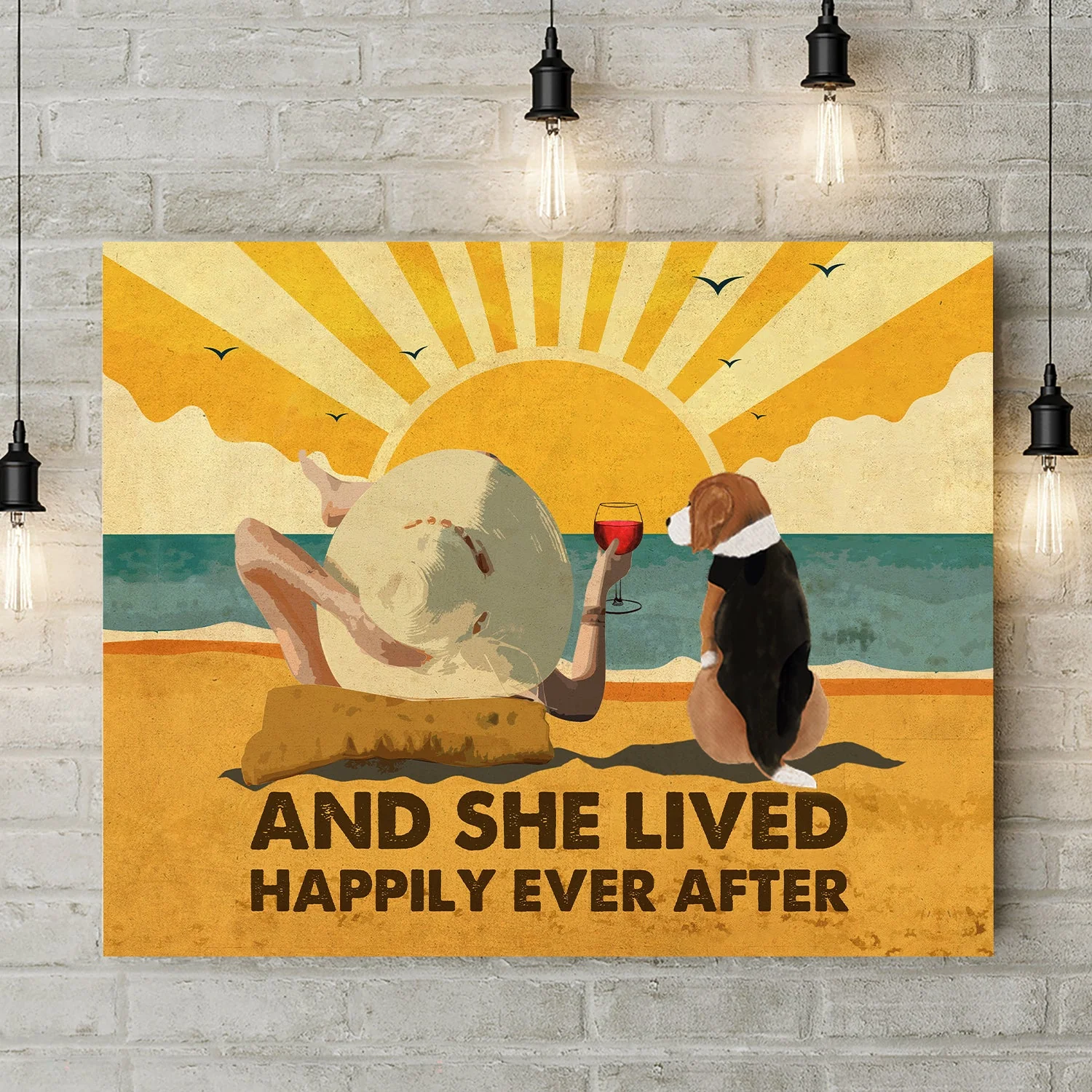 Dog Happily Ever After - Personalized Custom Canvas - Beach, Wine And Dogs - Image 3
