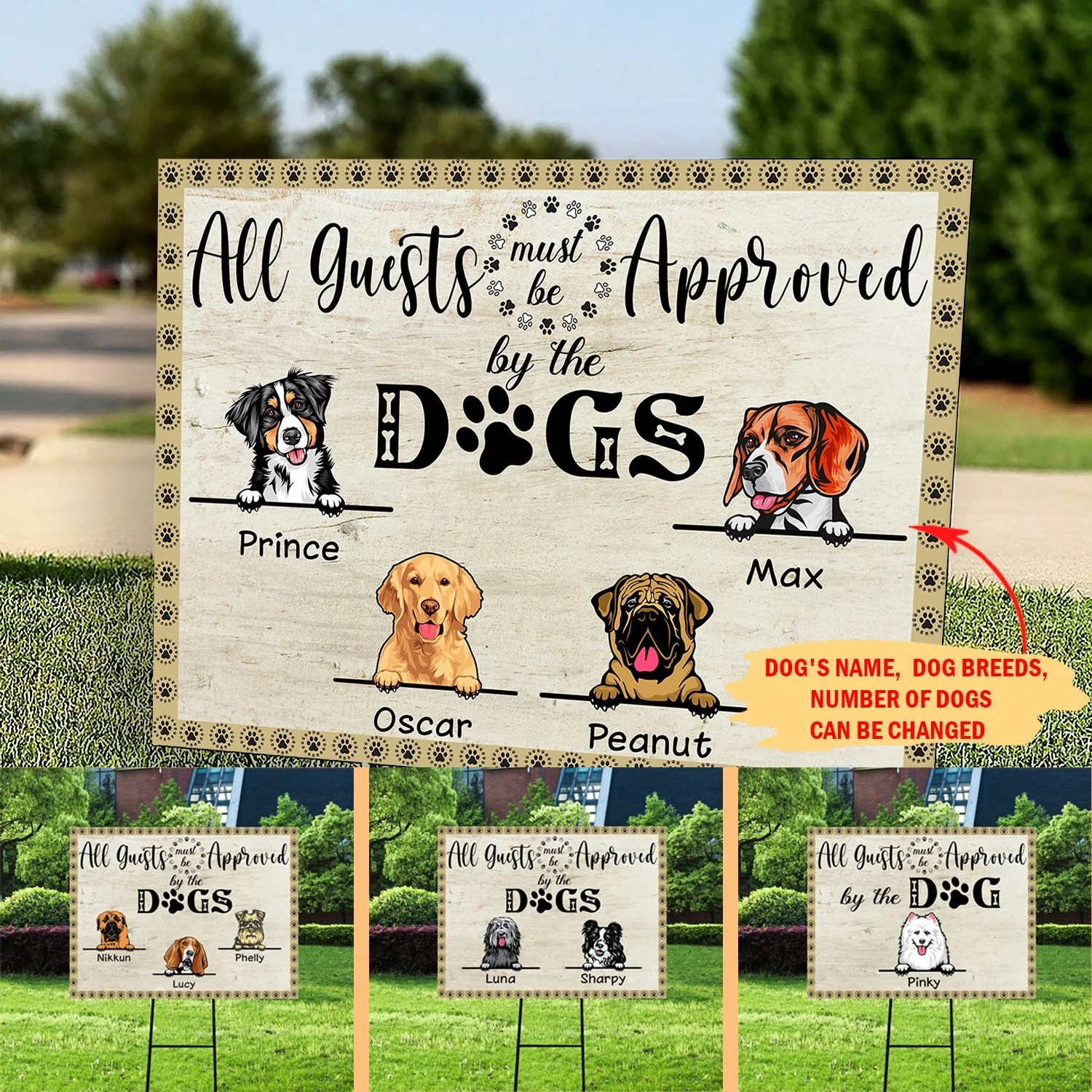 Dog's Approval - Personalized Custom Yard Sign