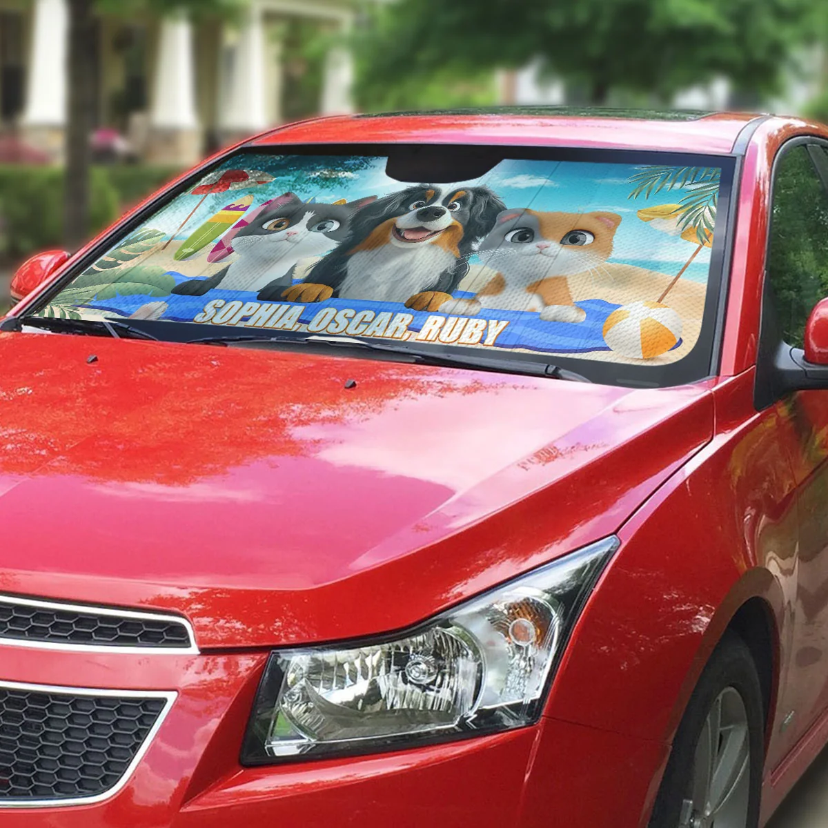 Pet And Beach - Personalized Custom Car Sunshade - Image 4