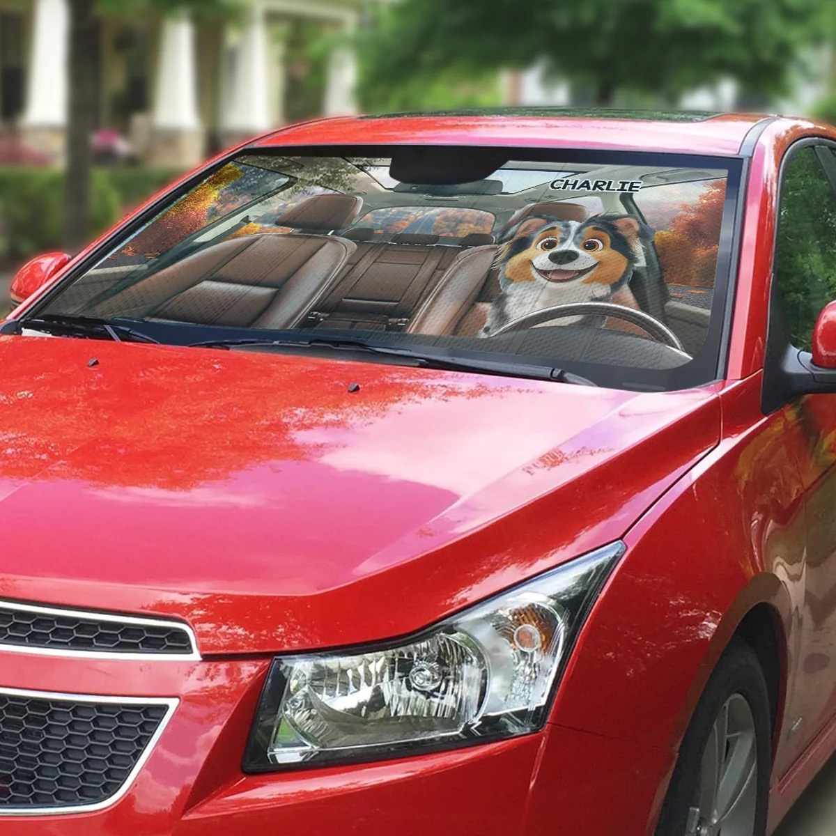 Pet Drives Car - Personalized Custom Car Sunshade - Image 3
