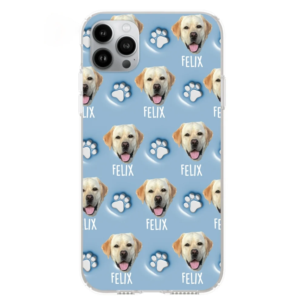 Pet Face And Paw - Personalized Custom 3D Inflated Effect Phonecase - Image 15
