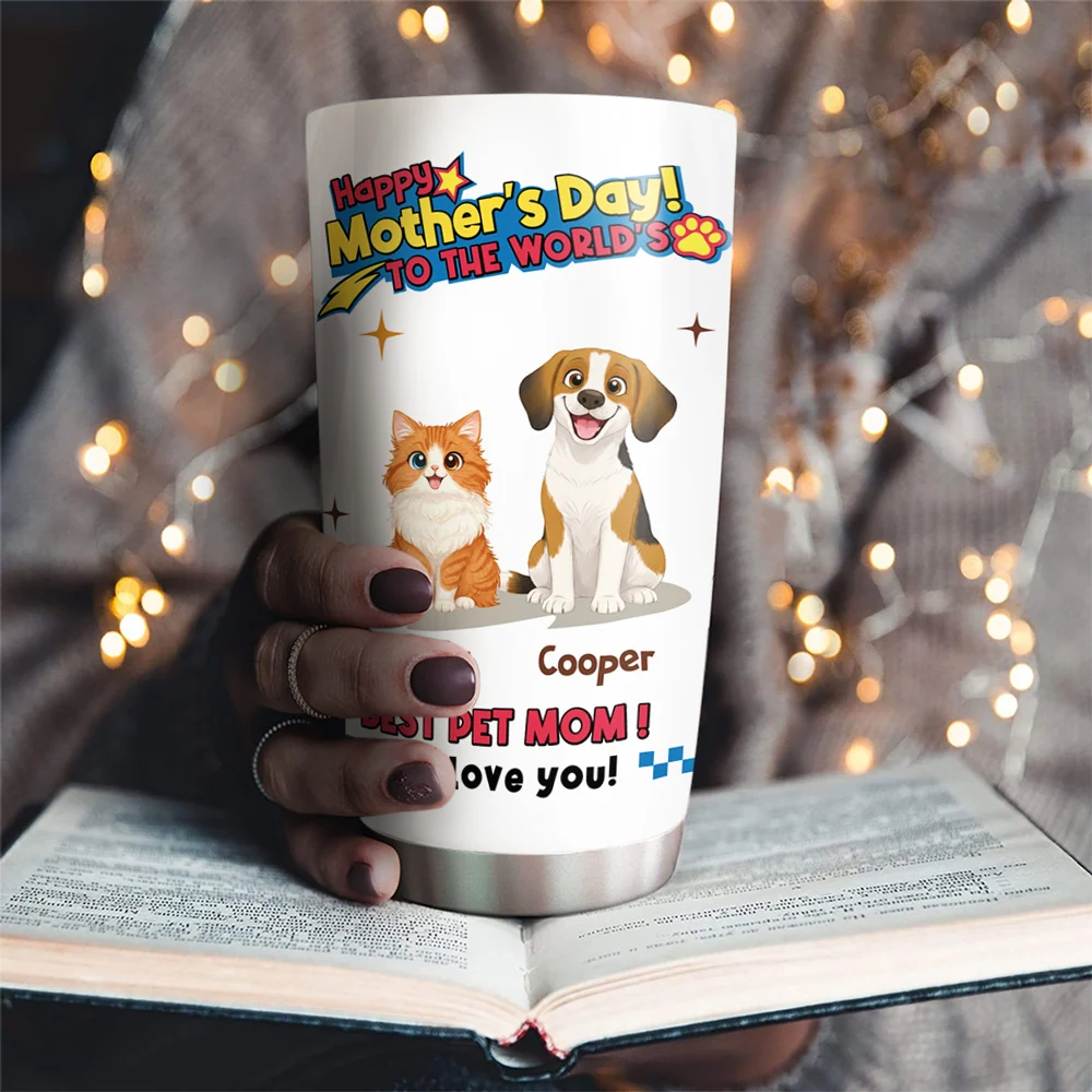 Pet Mom Forever - Personalized Custom Tumbler - Image 2