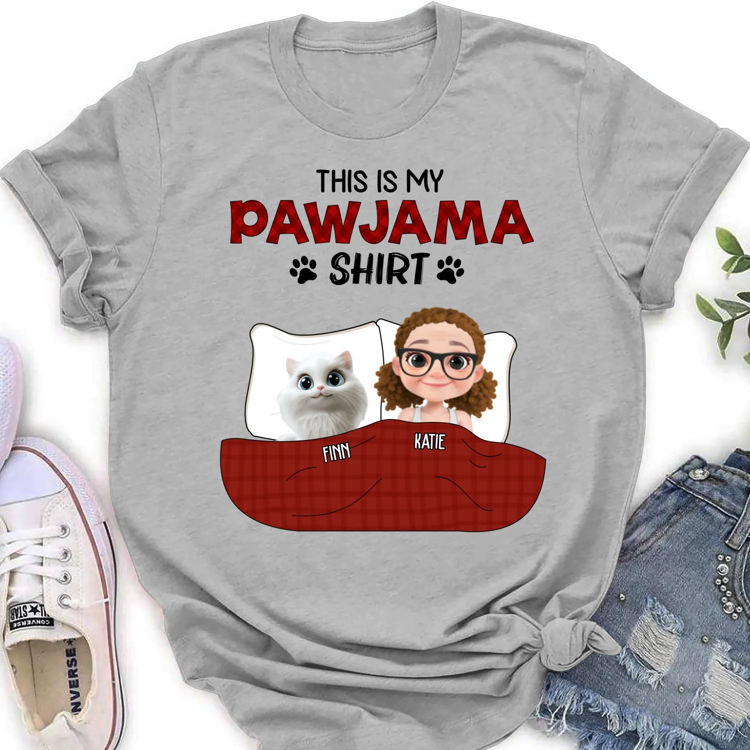 Pet Pawjama Shirt New Style - Personalized Custom Women's T-Shirt - Image 6