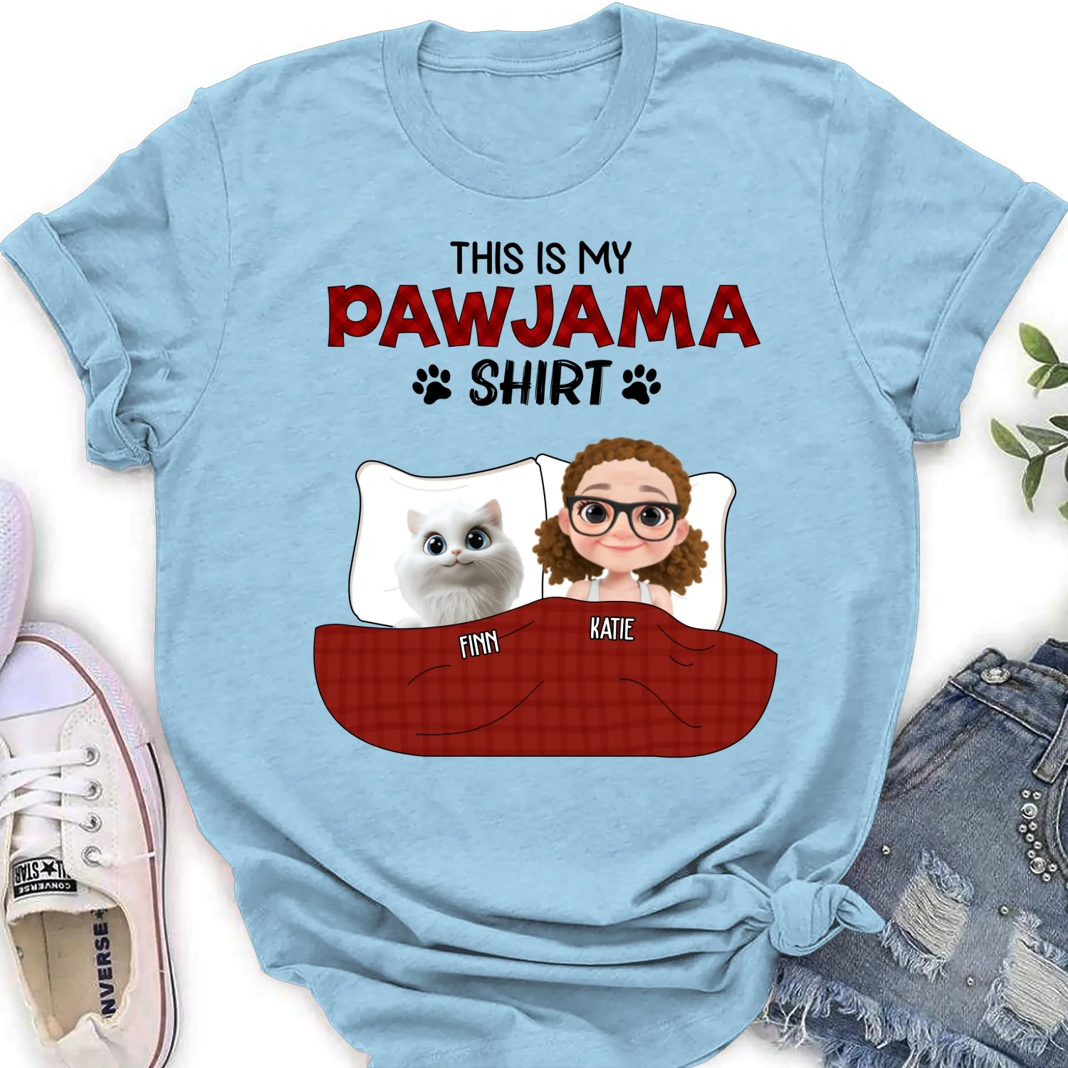 Pet Pawjama Shirt New Style - Personalized Custom Women's T-Shirt - Image 8
