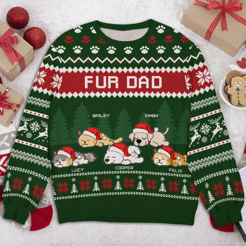 Pets In Snow Forest - Personalized Custom All-Over-Print Sweatshirt - Image 3