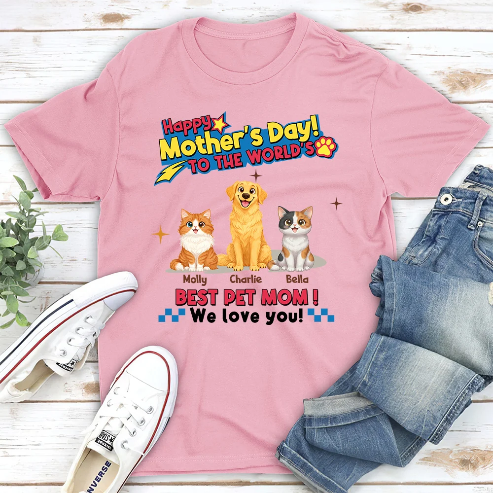 Pets Mom Forever - Personalized Custom Unisex T-shirt - Image 3