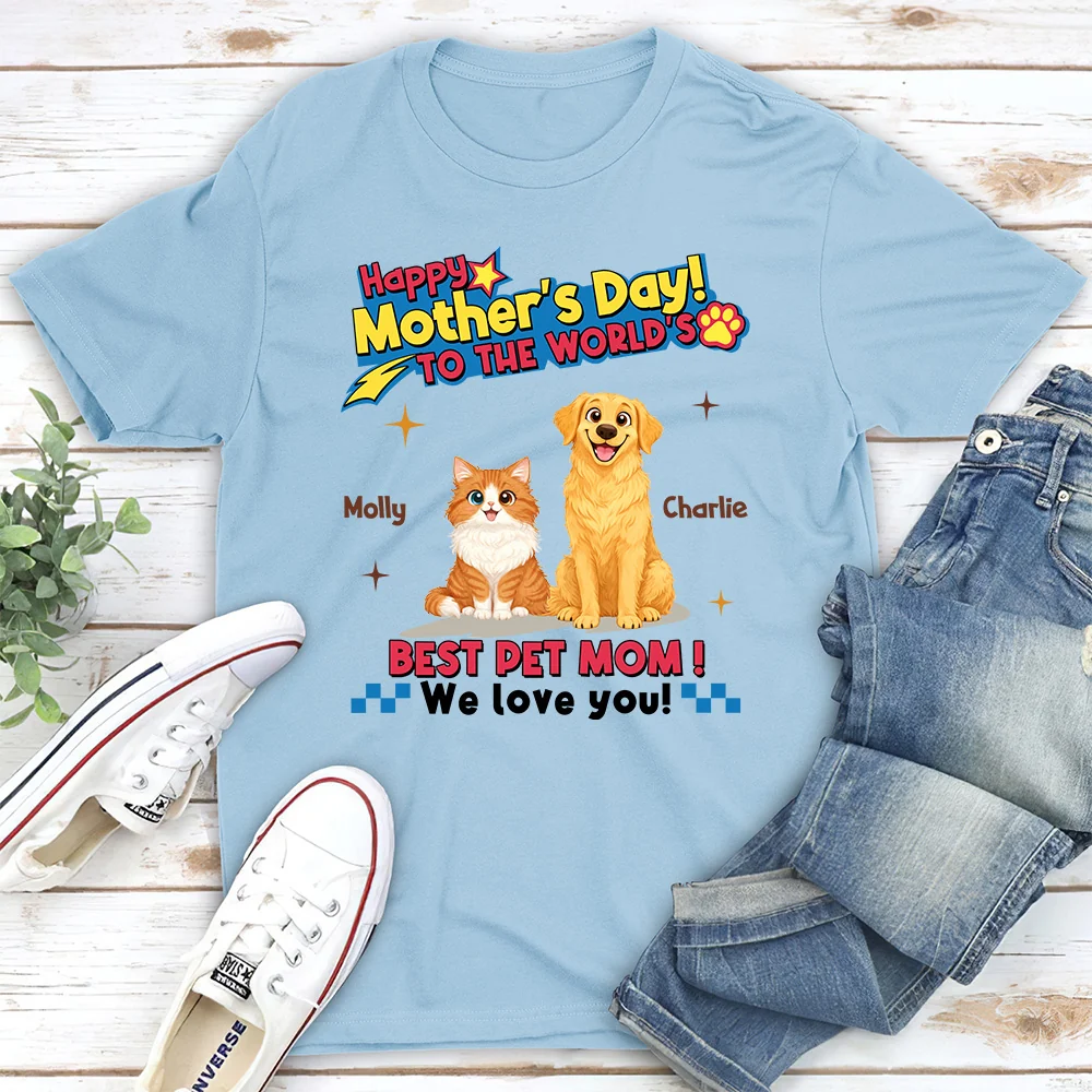 Pets Mom Forever - Personalized Custom Unisex T-shirt - Image 4