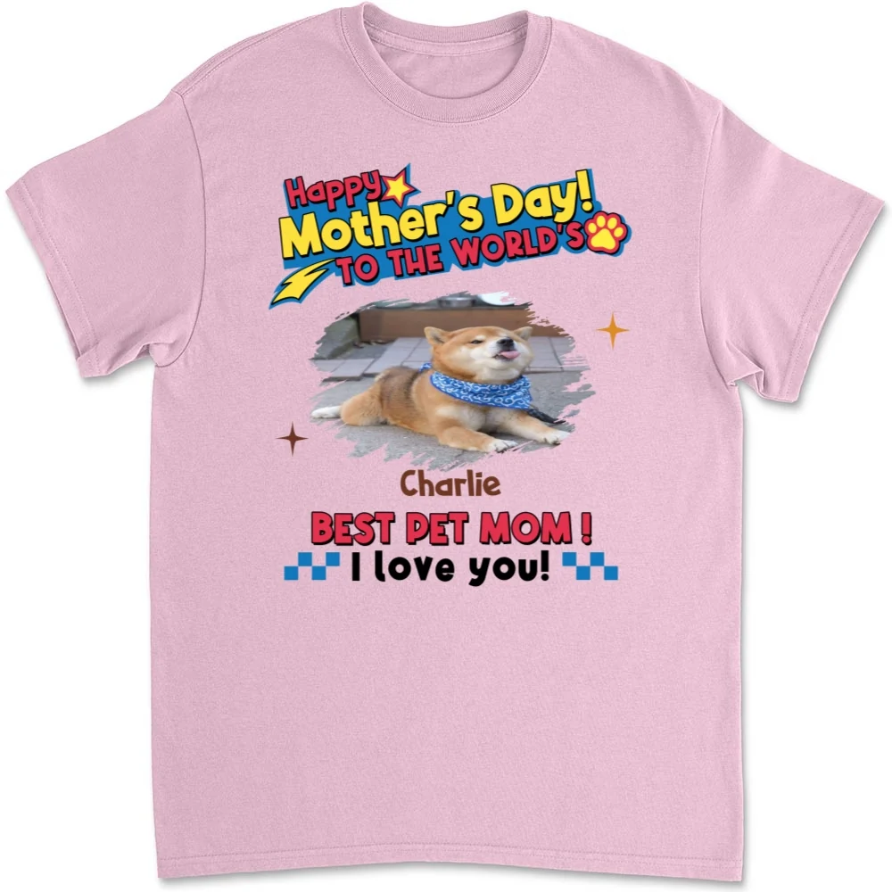 Pets Mom Forever Photo - Personalized Custom Unisex T-shirt - Image 9