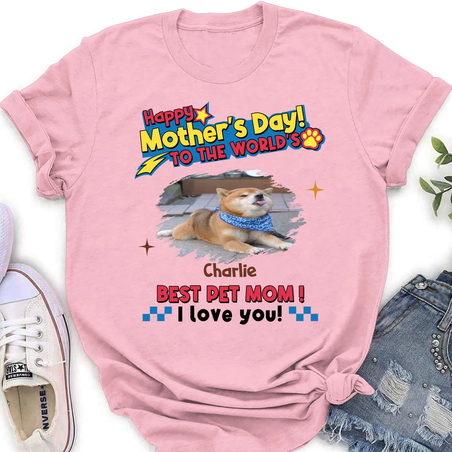 Pets Mom Forever Photo - Personalized Custom Women's T-shirt - Image 8