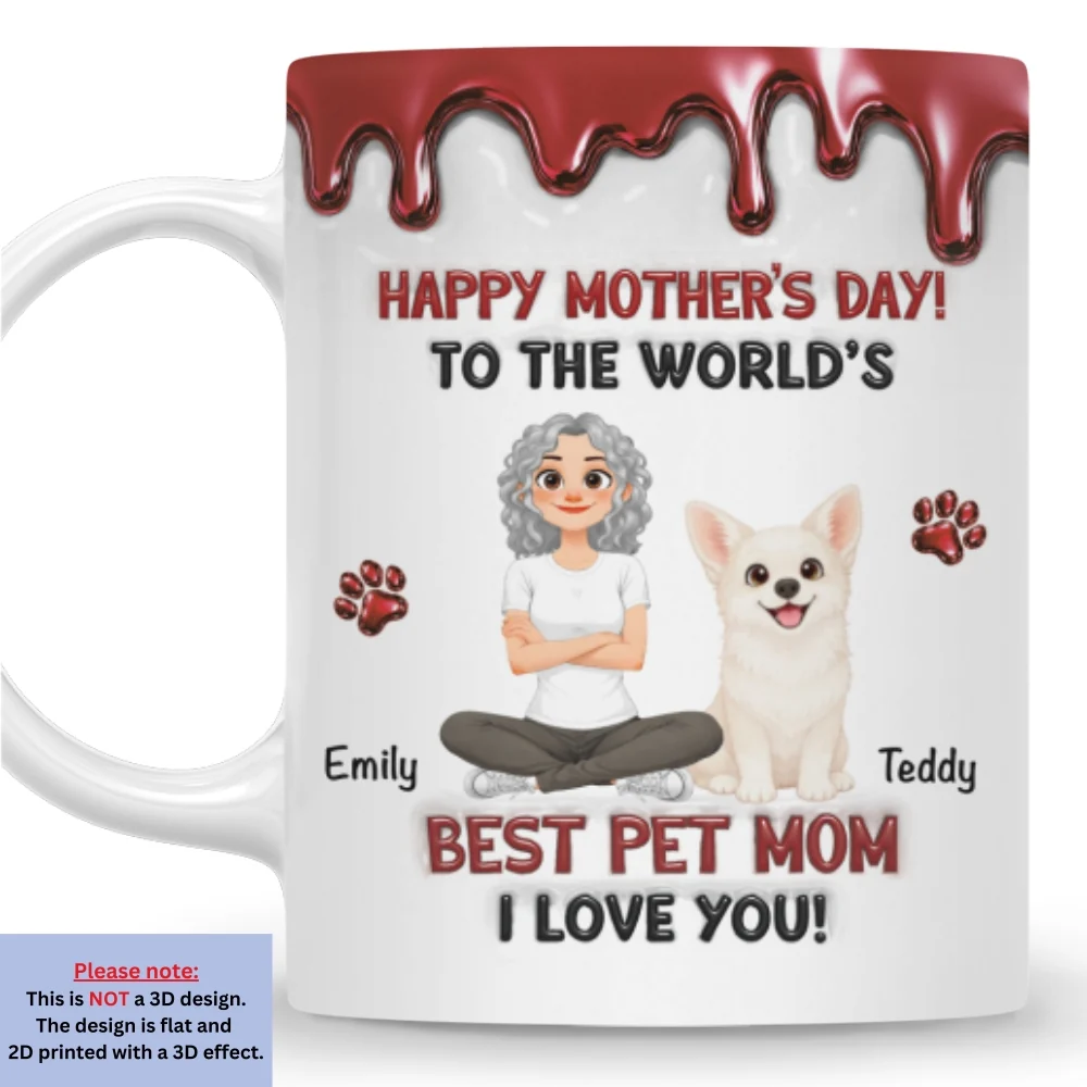 Pets Mom Special Day - Personalized Custom 3D Effect Mug - Image 7