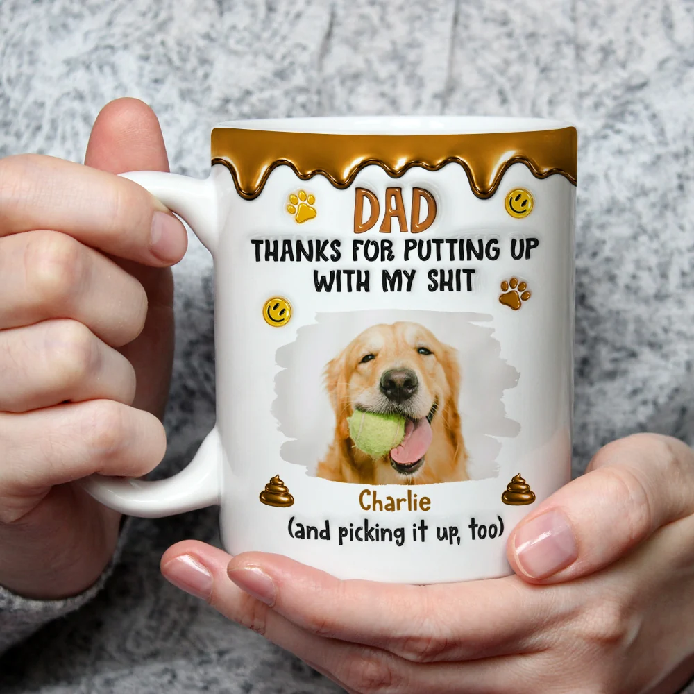 Pick It Up Daddy Photo - Personalized Custom 3D Inflated Effect Coffee Mug - Image 3
