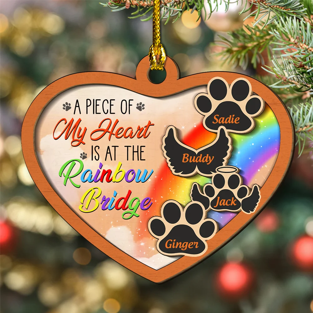 Piece Of My Heart - Personalized Custom 2-Layered Wood Ornament - Image 5