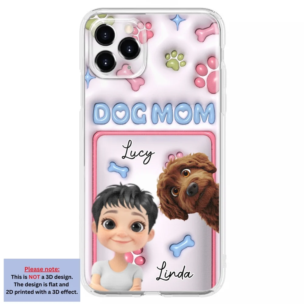 Pink Dog Mum - Personalized Custom 3D Inflated Effect Phone Case - Image 8
