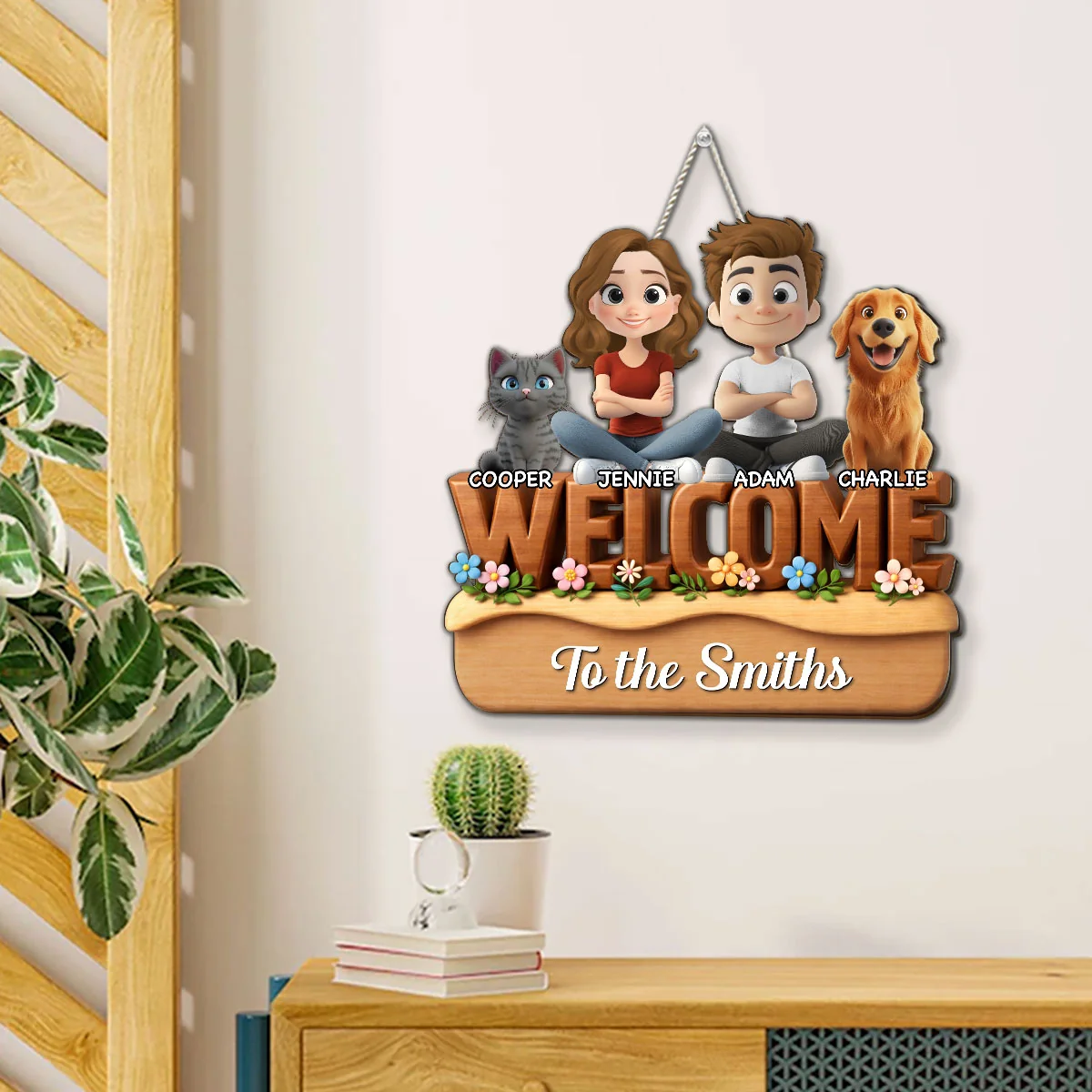 Please Be Nice Here - Personalized Custom 3D Effect Wood Sign - Image 4