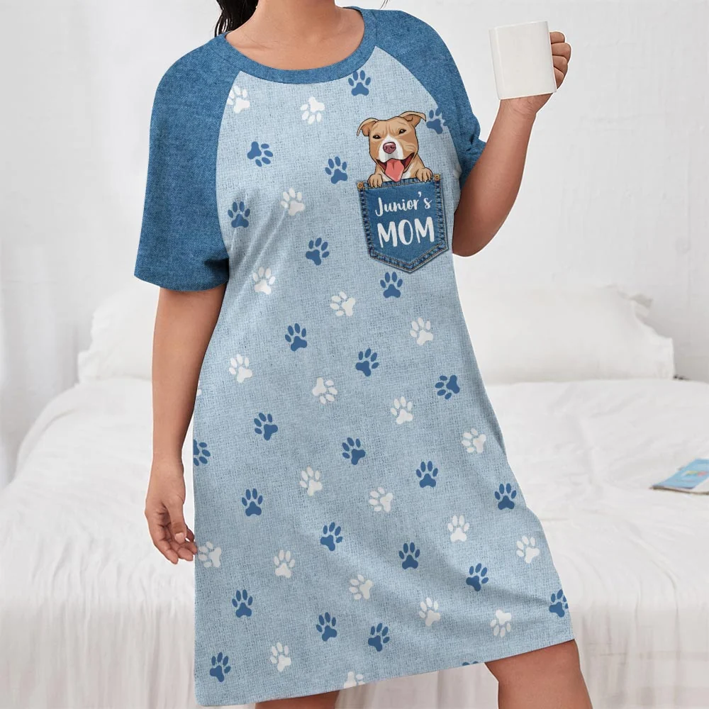 Pocket Dog Mom - Personalized Custom 3/4 Sleeve Dress - Image 4