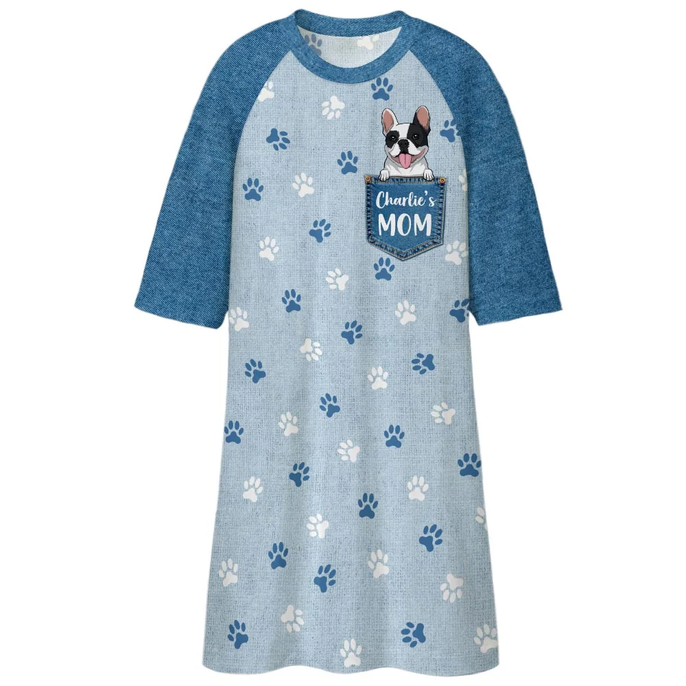 Pocket Dog Mom - Personalized Custom 3/4 Sleeve Dress - Image 5