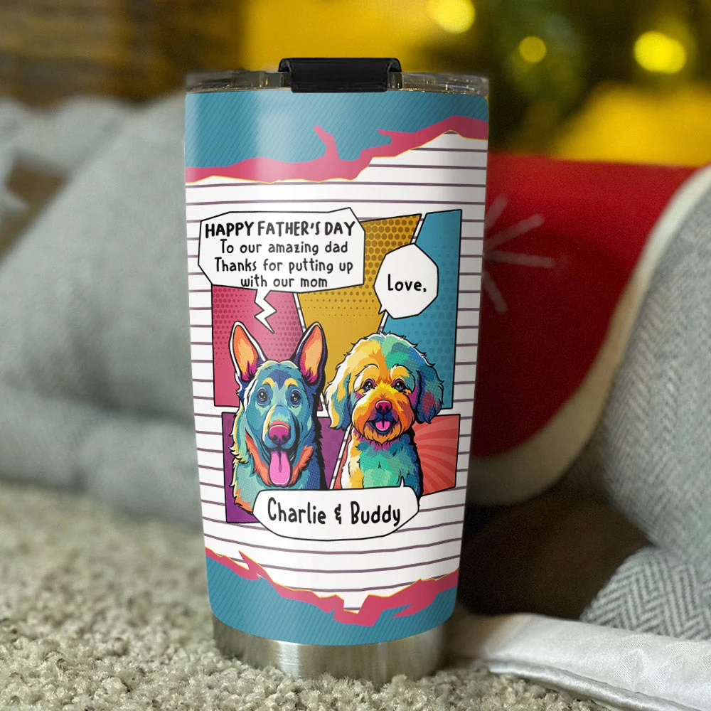 Pop Art Amazing Mom Dad - Personalized Custom Tumbler - Image 2