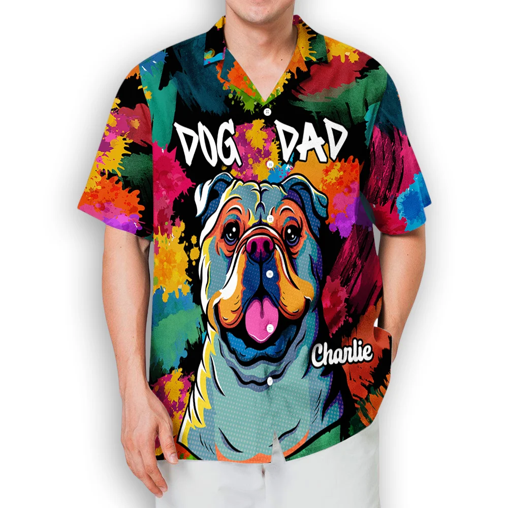 Pop Art Dad - Personalized Custom Hawaiian Shirt - Image 2