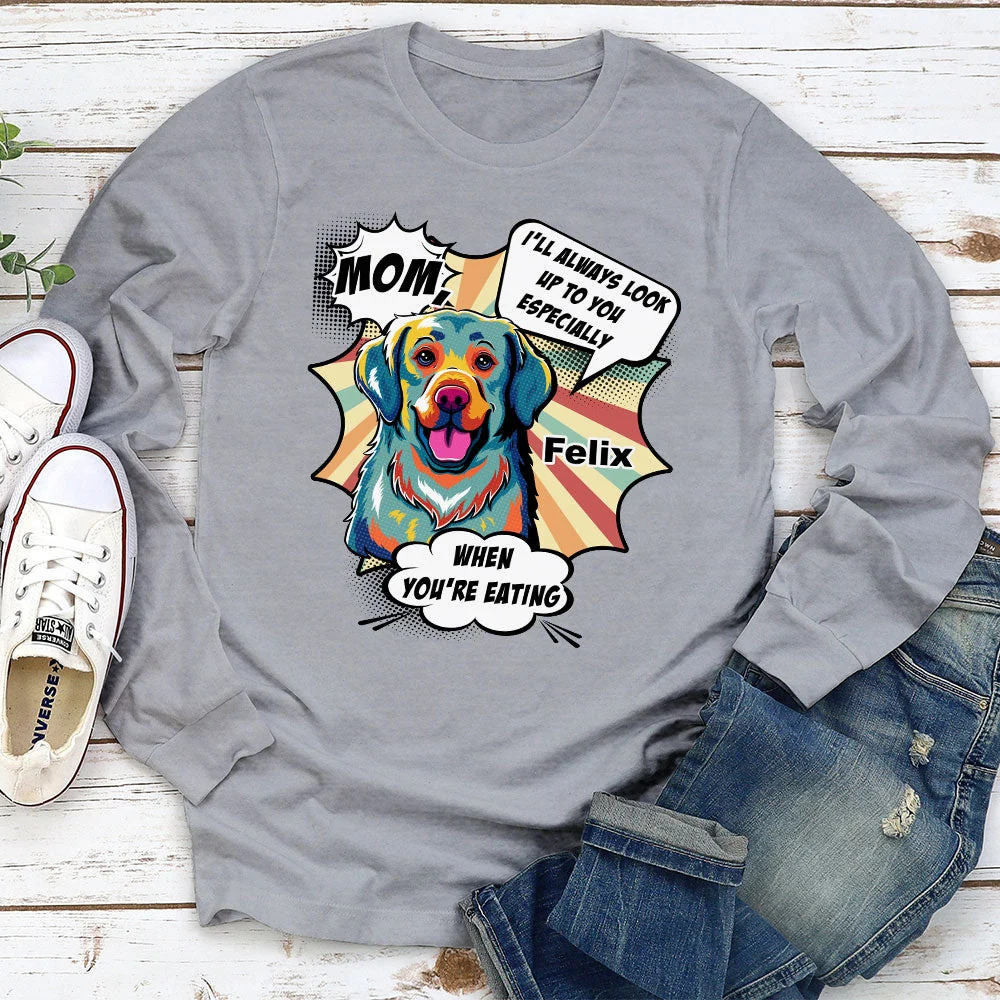 Pop Art Dogs Look Up To You - Personalized Custom Long Sleeve T-shirt - Image 2