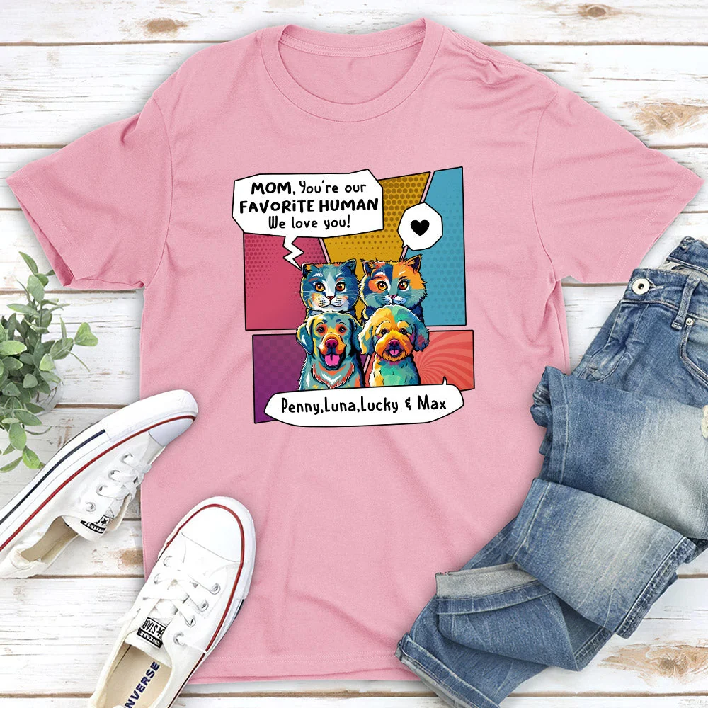 Pop Art Favorite Human - Personalized Custom Unisex T-shirt - Image 3