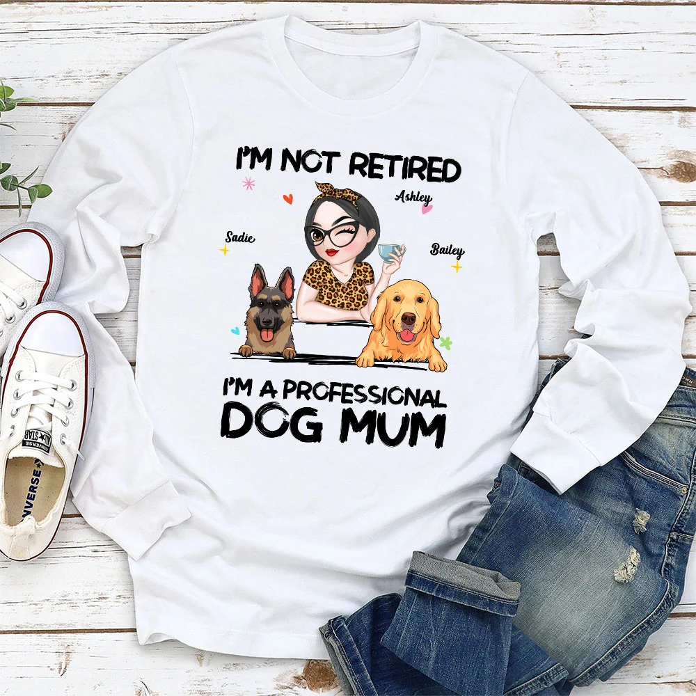 Professional Dog Mom - Personalized Custom Long Sleeve T-shirt - Image 2