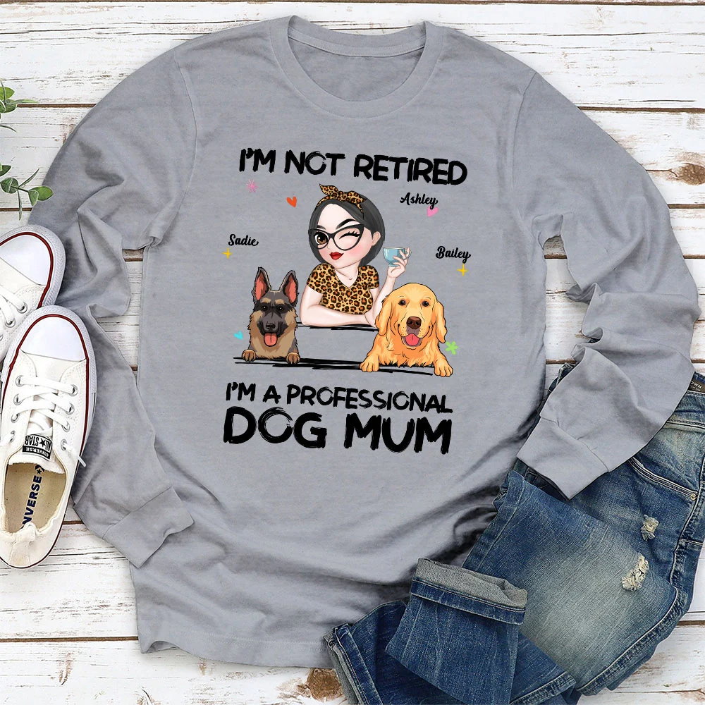 Professional Dog Mom - Personalized Custom Long Sleeve T-shirt - Image 3
