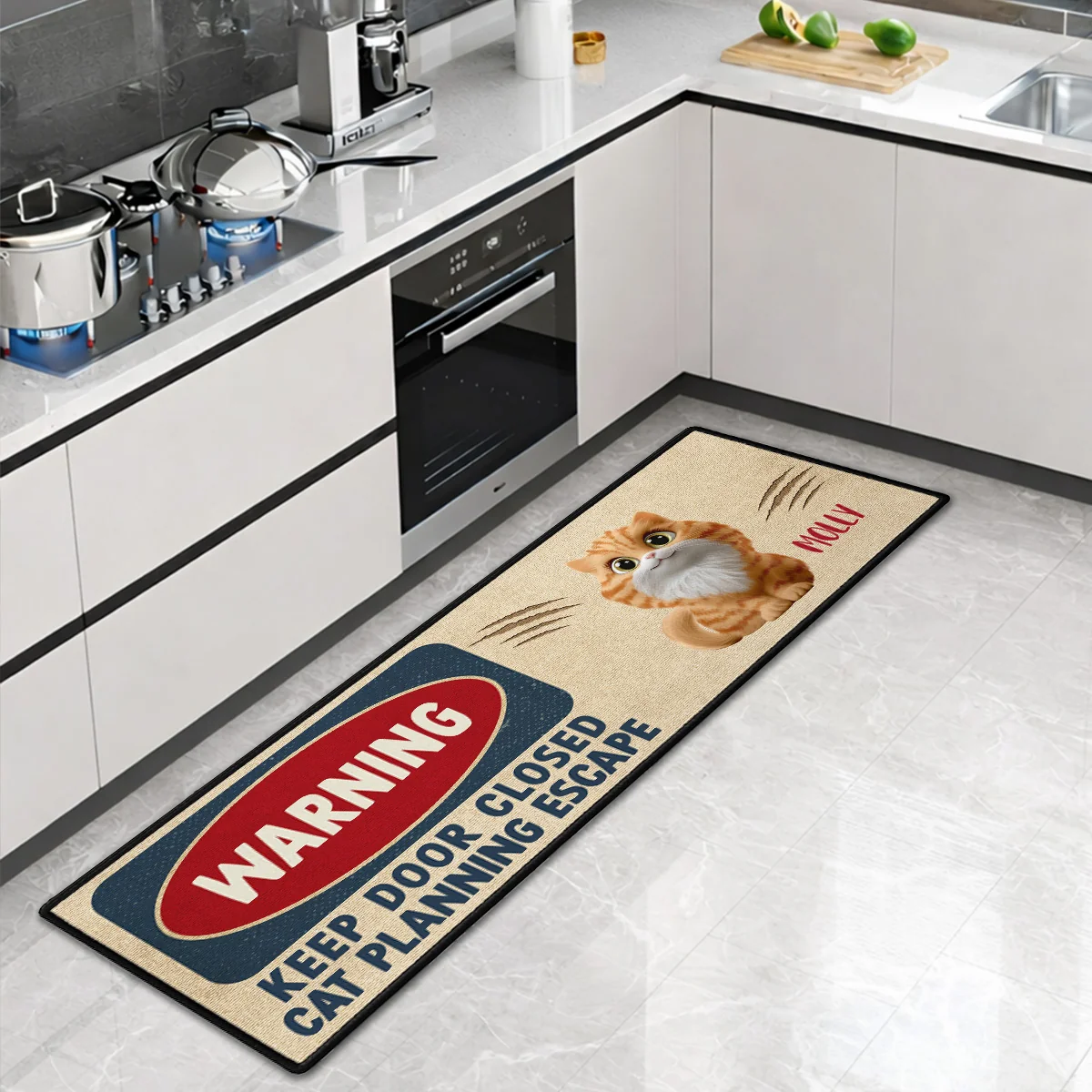 Property Is Protected By Cats - Personalized Custom Runner Rug - Image 6