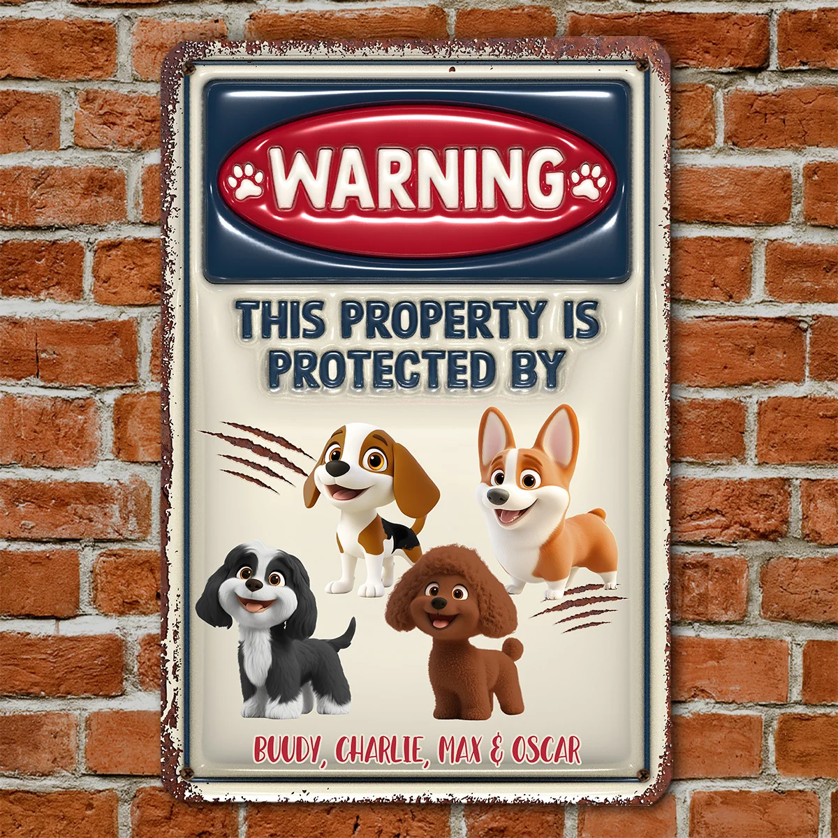 Property Is Protected By Ver 3 - Personalized Custom 3D Inflated Effect Metal Sign - Image 4