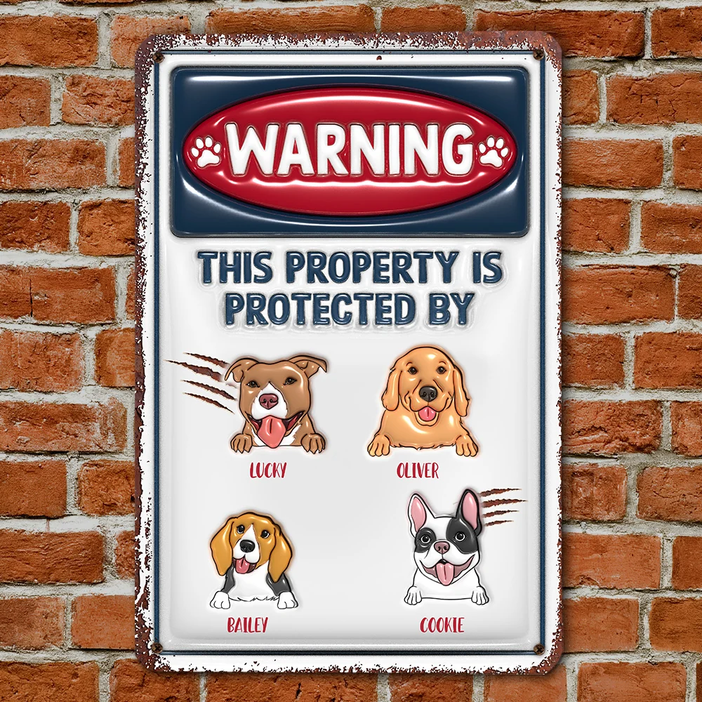 Property Is Protected - Personalized Custom 3D Inflated Effect Metal Sign - Image 4