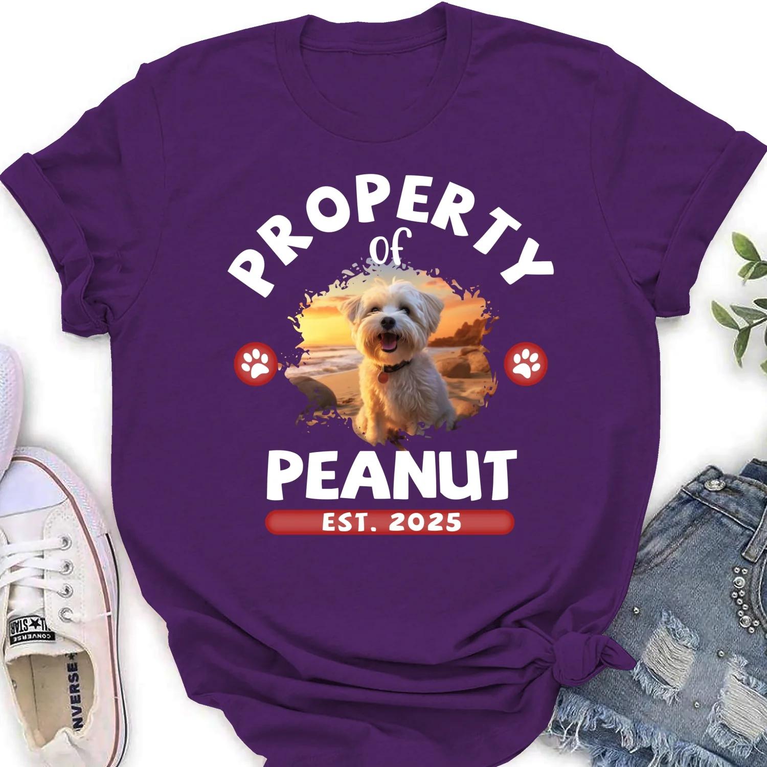 Property Of Cartoon Dogs Photo - Personalized Custom Women's T-Shirt - Image 10