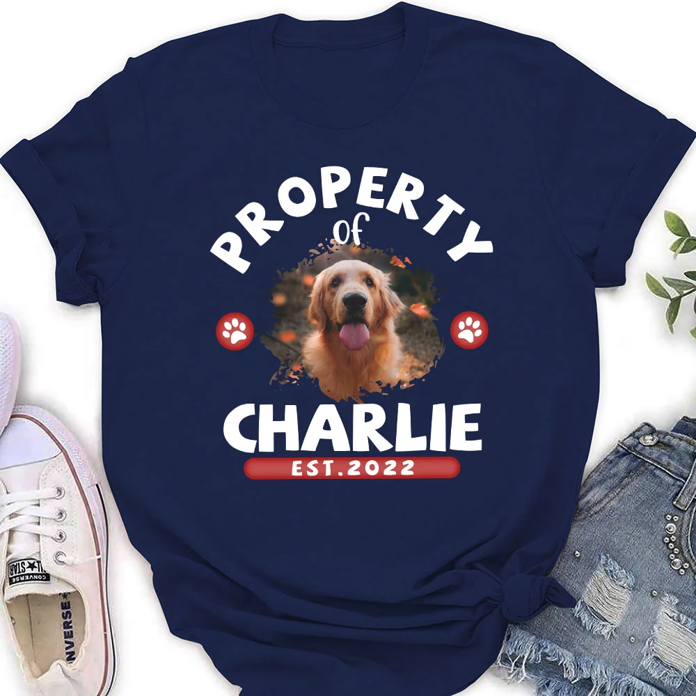 Property Of Cartoon Dogs Photo - Personalized Custom Women's T-Shirt - Image 2