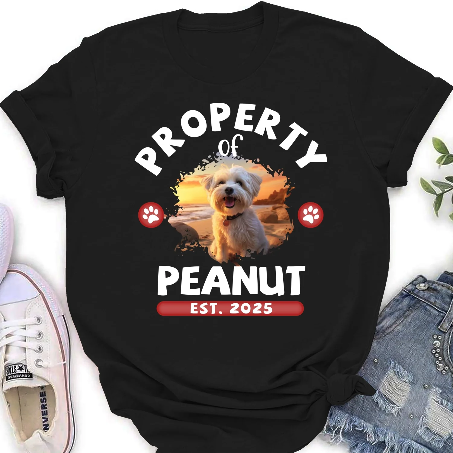Property Of Cartoon Dogs Photo - Personalized Custom Women's T-Shirt - Image 6