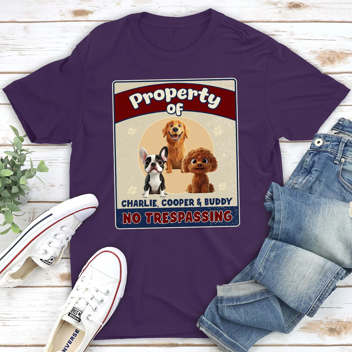 Property Of Dog Chibi - Personalized Custom Unisex T-shirt - Image 4