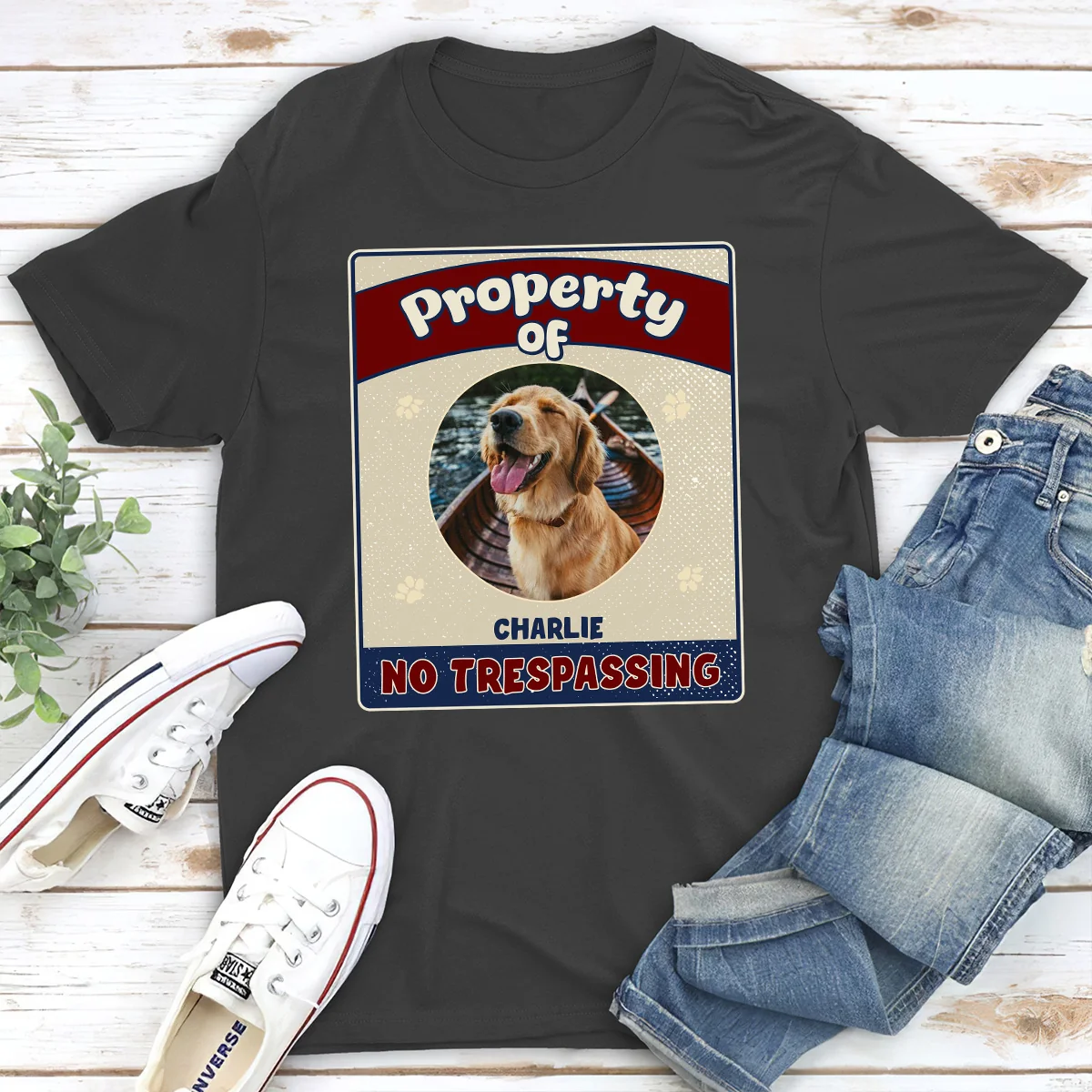 Property Of Dog Chibi Photo - Personalized Custom Unisex T-shirt - Image 2