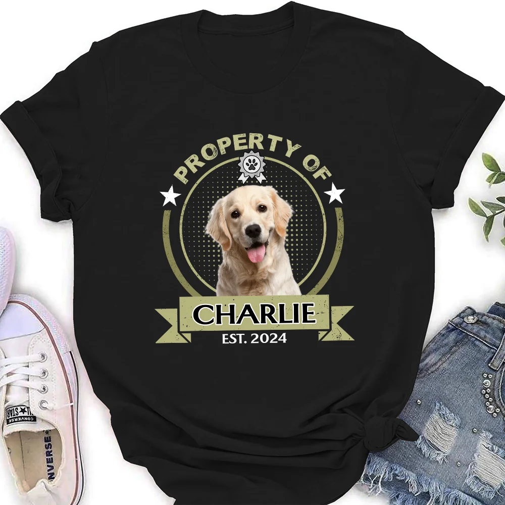 Property Of Human Dogs Photo - Personalized Custom Women's T-Shirt