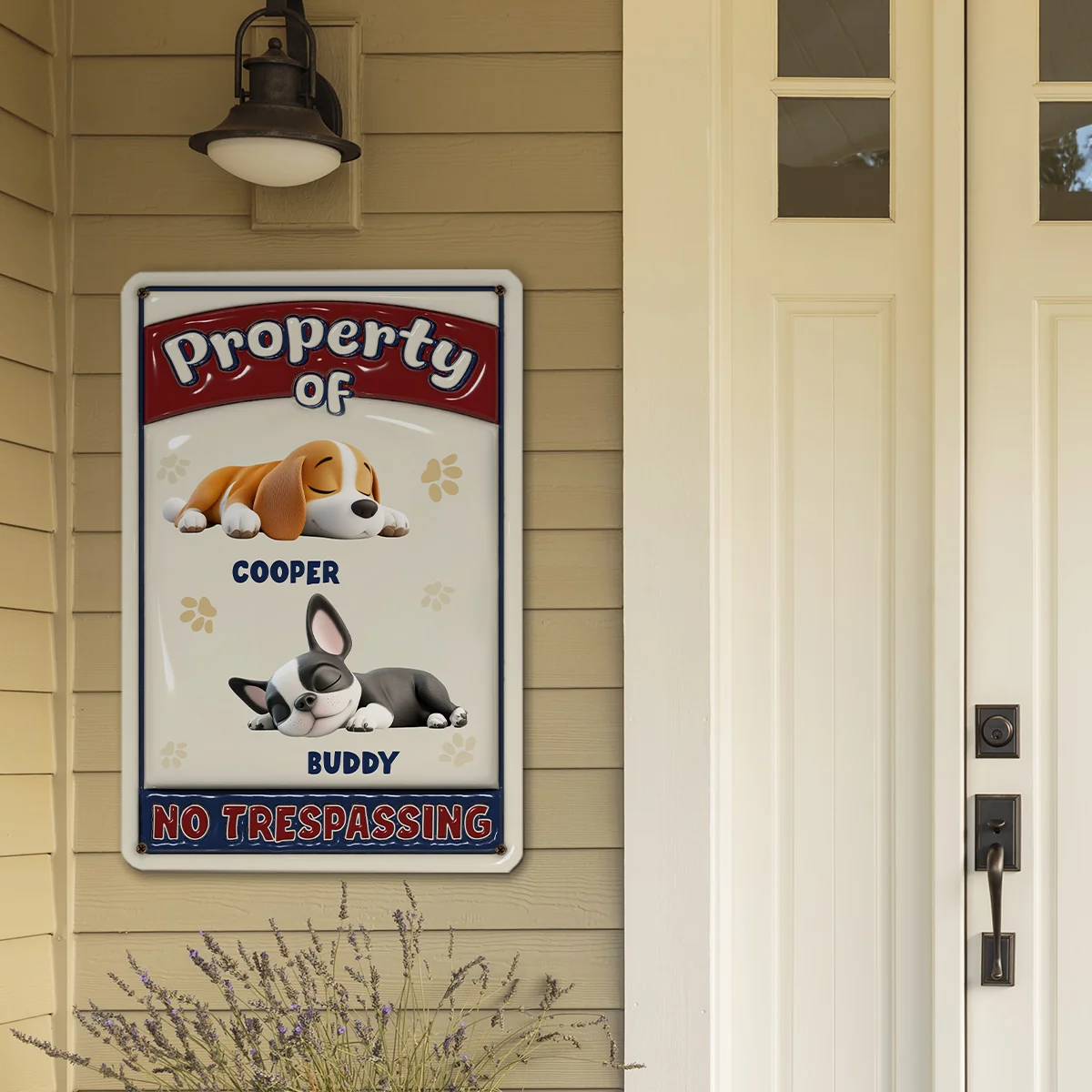 Property Of My Dogs - Personalized Custom 3D Inflated Effect Metal Sign - Image 4