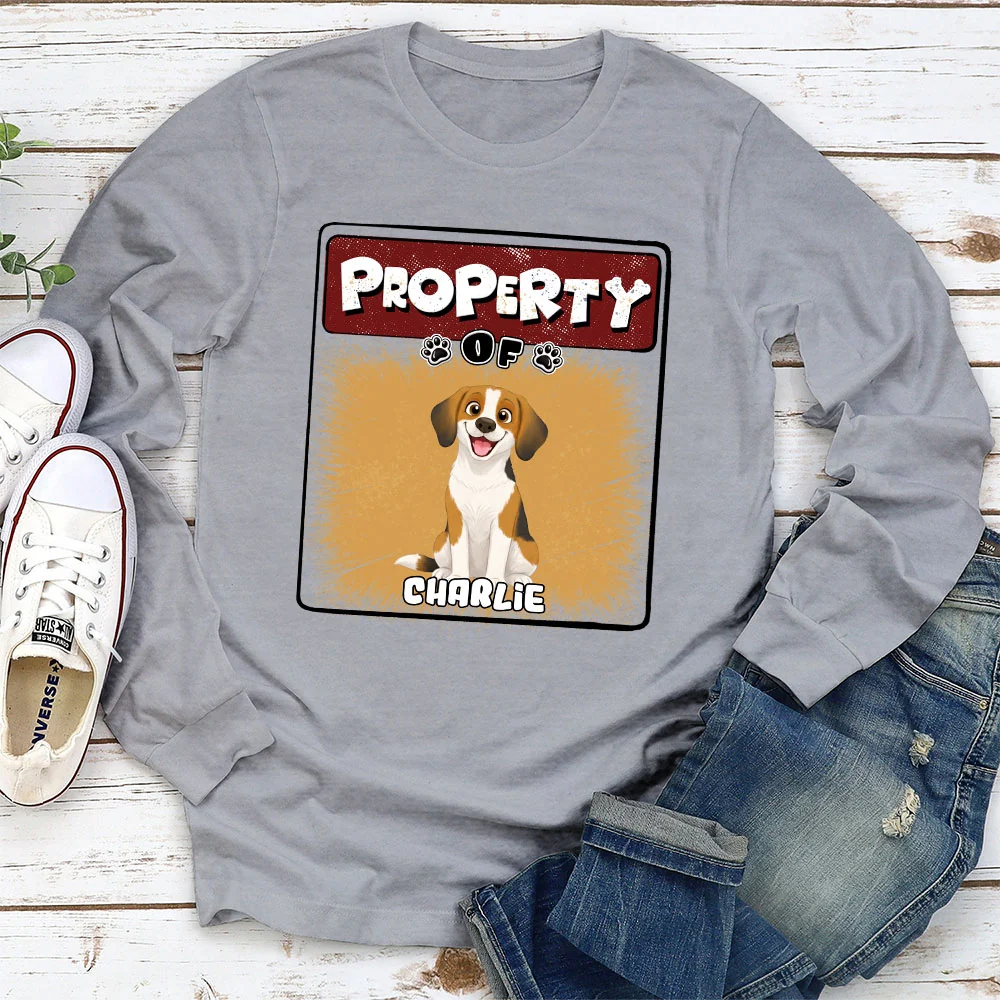 Property Of Story Dog - Personalized Custom Long Sleeve T-Shirt - Image 2