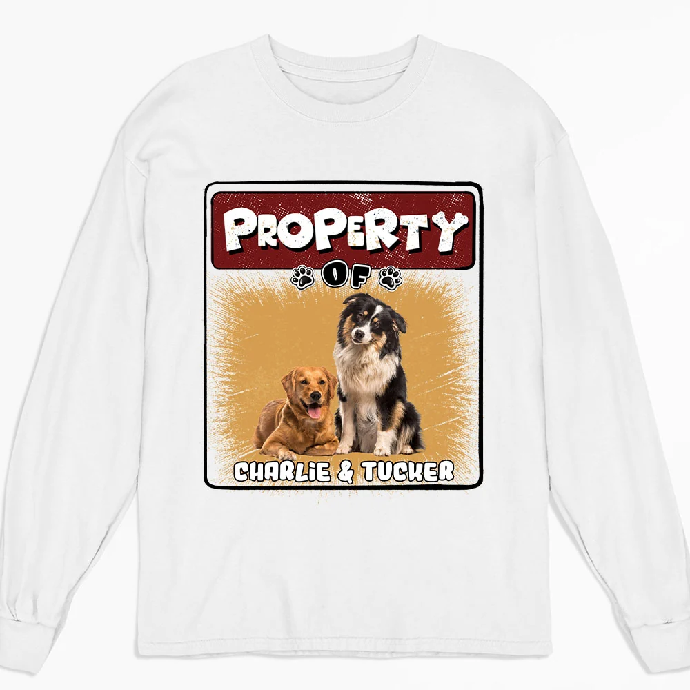 Property Of Story Dog Photo - Personalized Custom Long Sleeve T-Shirt
