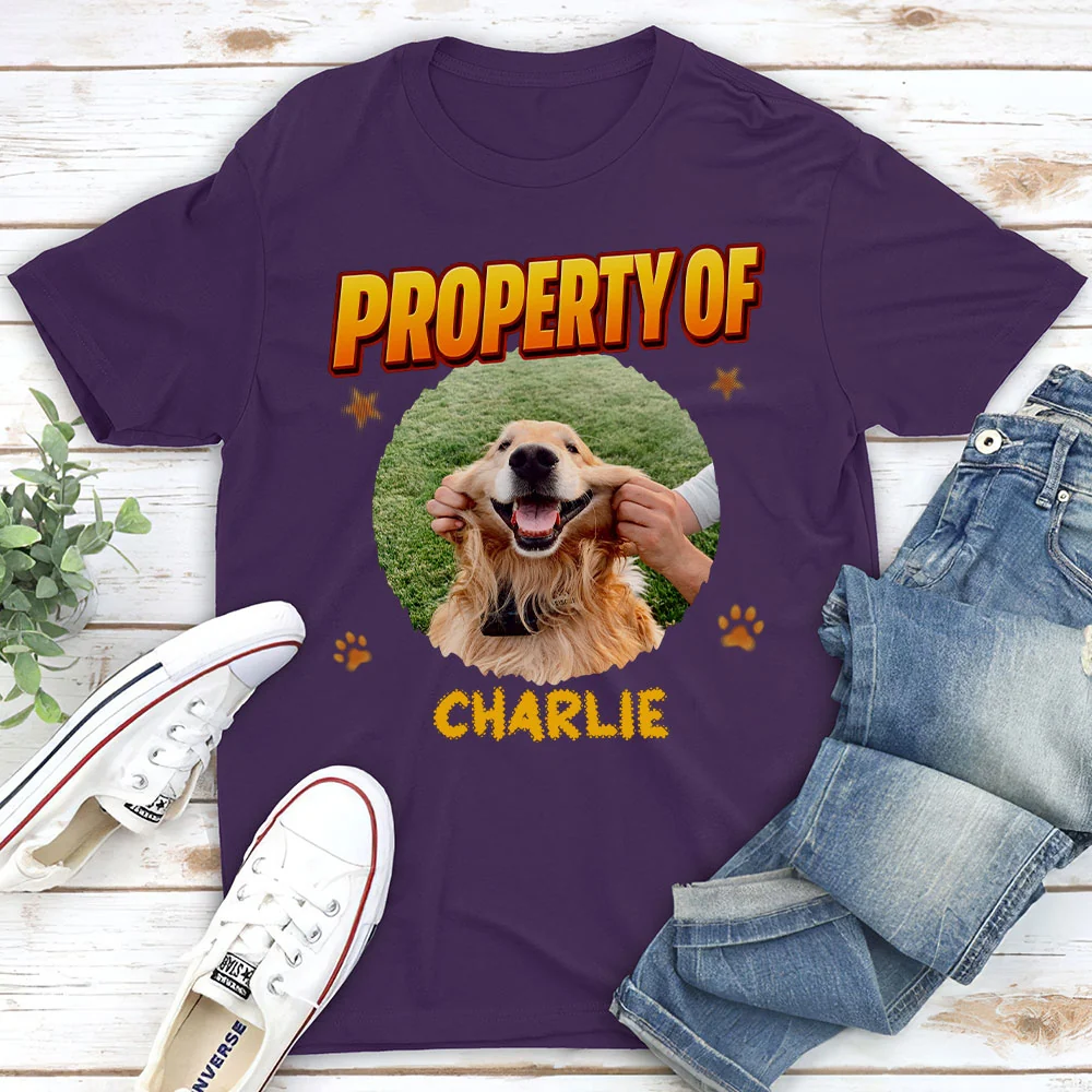 Property Of The Myth Dog Dad Photo - Personalized Custom Shirt - Image 2