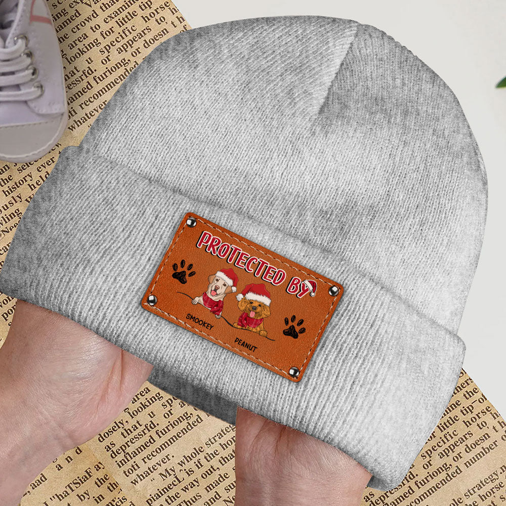Protected By Dog Christmas - Personalized Custom Beanie - Image 3