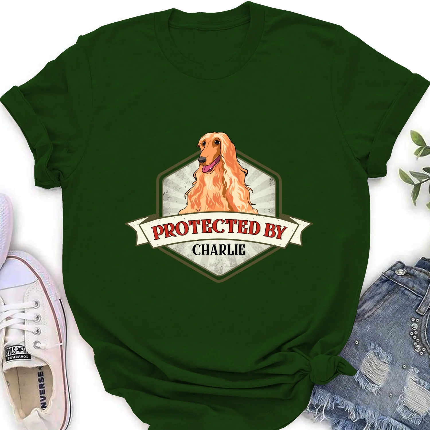 Protected By Dogs Ver 2 - Personalized Custom Women's T-Shirt - Image 8