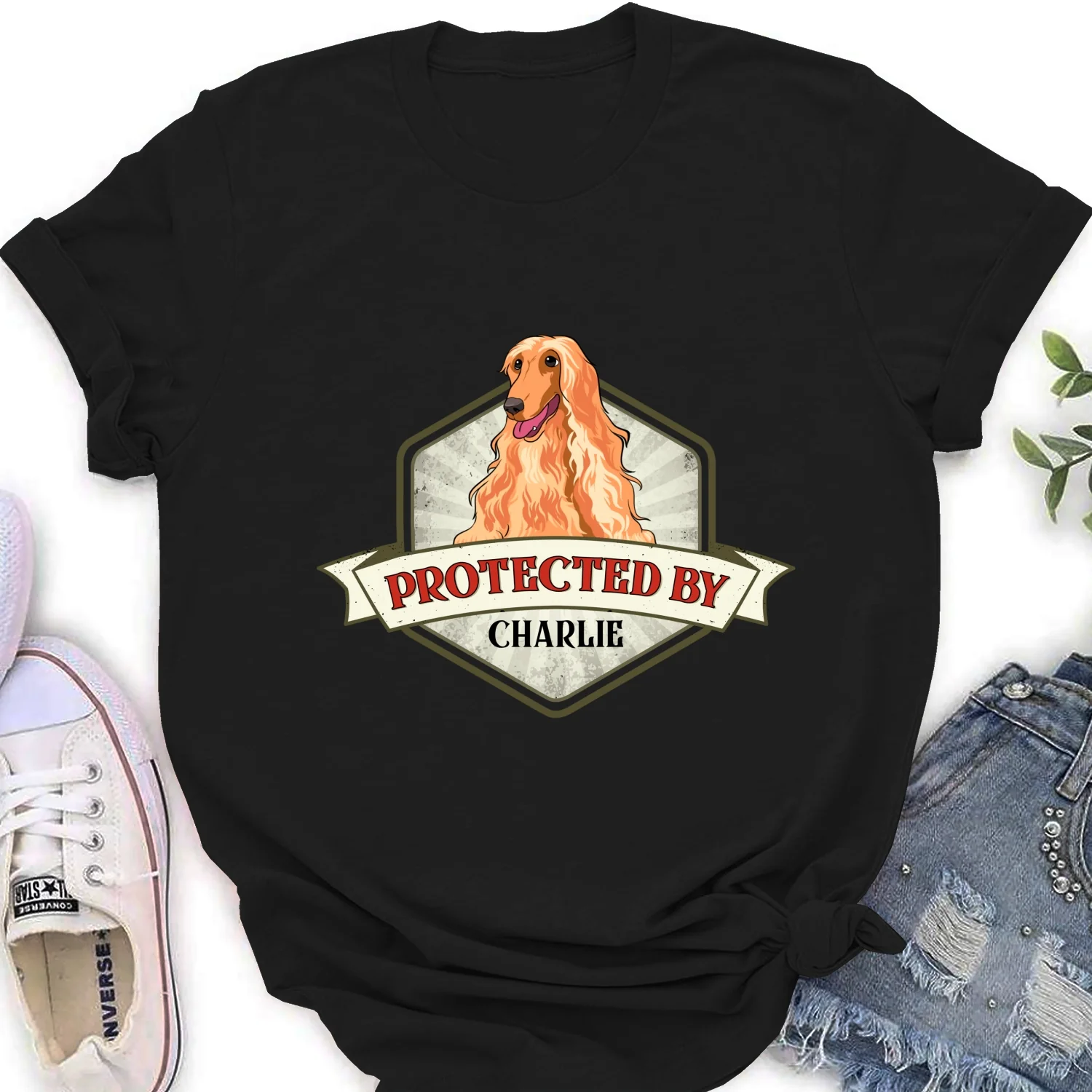 Protected By Dogs Ver 2 - Personalized Custom Women's T-Shirt - Image 9