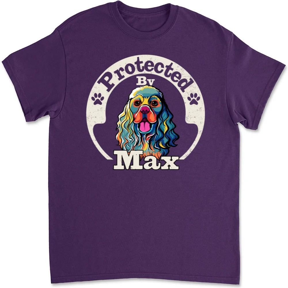 Protected By Human Dog Ver 2 - Personalized Custom Unisex T-Shirt - Image 8